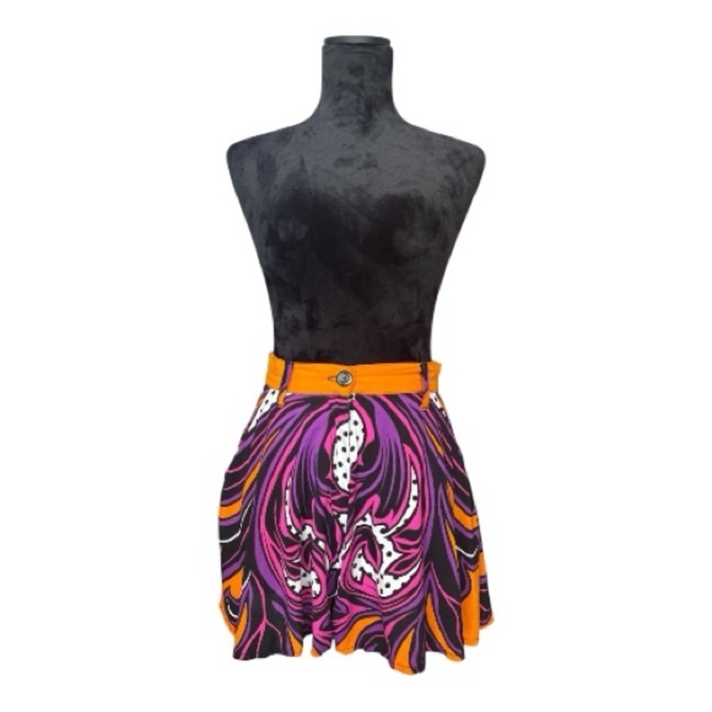 Fairground Festival Retro Boho Printed High-Waisted Shorts - Picture 1 of 9